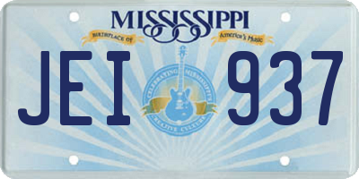 MS license plate JEI937
