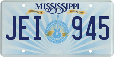 MS license plate JEI945
