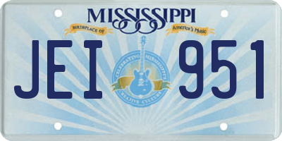 MS license plate JEI951