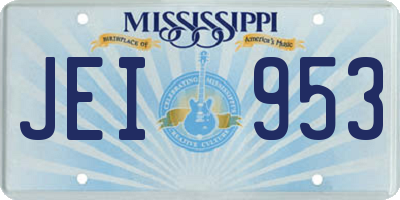 MS license plate JEI953