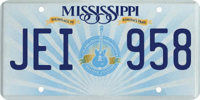 MS license plate JEI958