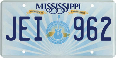 MS license plate JEI962