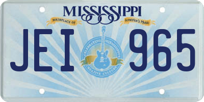 MS license plate JEI965