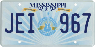 MS license plate JEI967