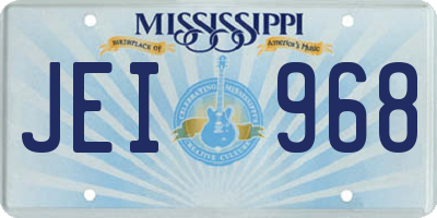 MS license plate JEI968
