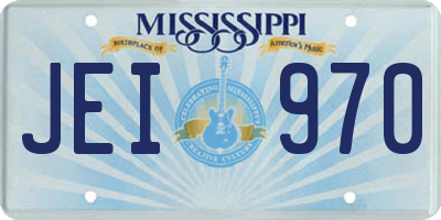 MS license plate JEI970
