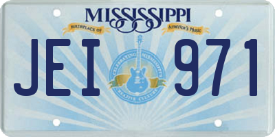 MS license plate JEI971