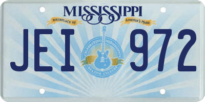 MS license plate JEI972