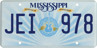 MS license plate JEI978