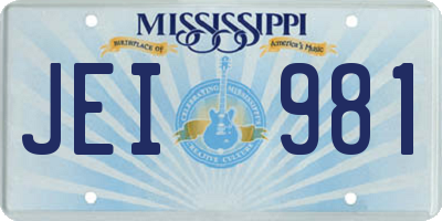 MS license plate JEI981