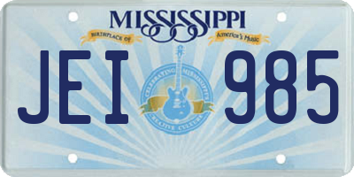 MS license plate JEI985