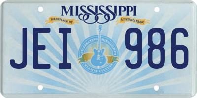 MS license plate JEI986