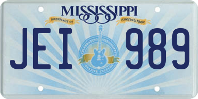 MS license plate JEI989