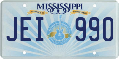 MS license plate JEI990