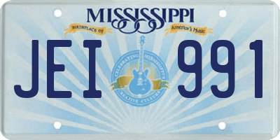 MS license plate JEI991