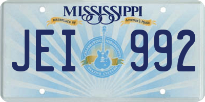 MS license plate JEI992
