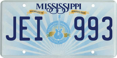 MS license plate JEI993