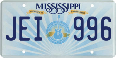 MS license plate JEI996