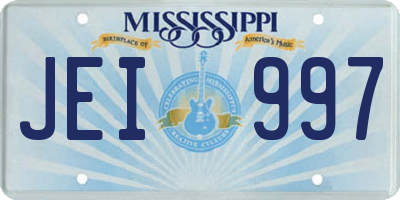 MS license plate JEI997