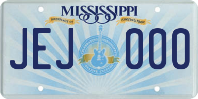 MS license plate JEJ000