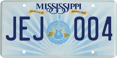 MS license plate JEJ004