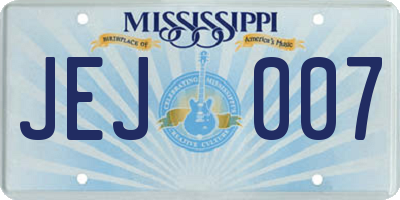 MS license plate JEJ007