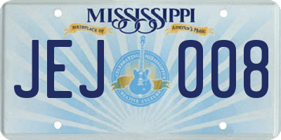 MS license plate JEJ008