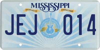 MS license plate JEJ014