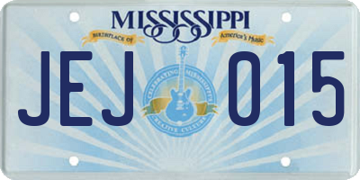 MS license plate JEJ015