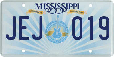 MS license plate JEJ019