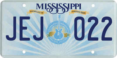 MS license plate JEJ022