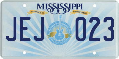MS license plate JEJ023
