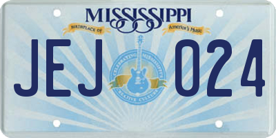 MS license plate JEJ024