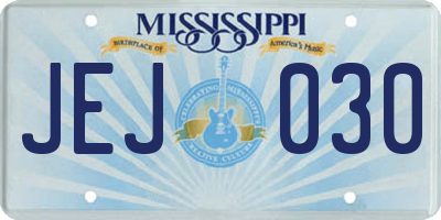 MS license plate JEJ030