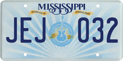 MS license plate JEJ032