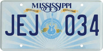 MS license plate JEJ034