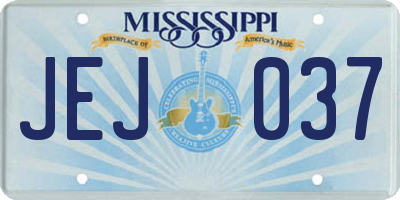 MS license plate JEJ037
