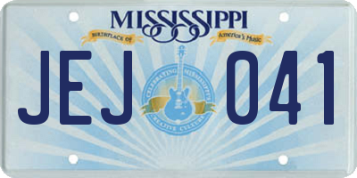 MS license plate JEJ041