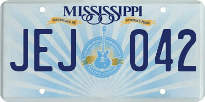 MS license plate JEJ042