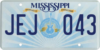 MS license plate JEJ043