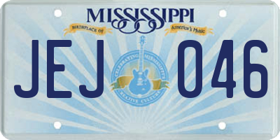 MS license plate JEJ046