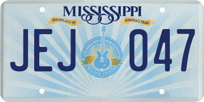 MS license plate JEJ047