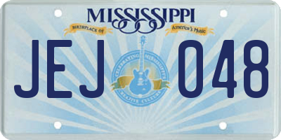 MS license plate JEJ048