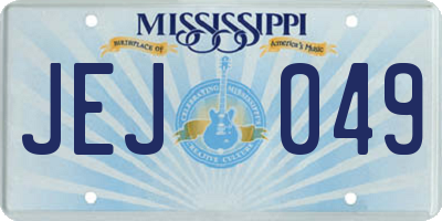 MS license plate JEJ049