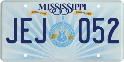 MS license plate JEJ052