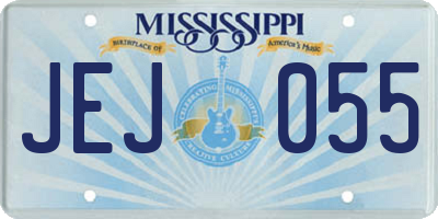 MS license plate JEJ055
