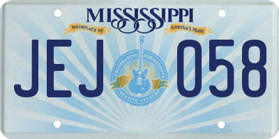 MS license plate JEJ058