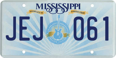 MS license plate JEJ061