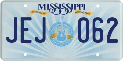 MS license plate JEJ062