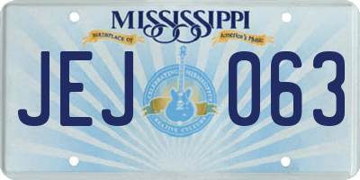 MS license plate JEJ063